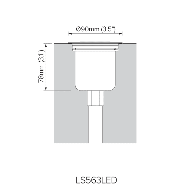 Direct burial dimensions for LS563LED - North America.