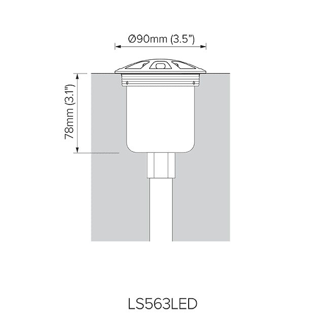 Direct burial dimensions for LS553LED - North America.